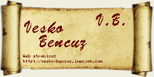 Vesko Bencuz vizit kartica